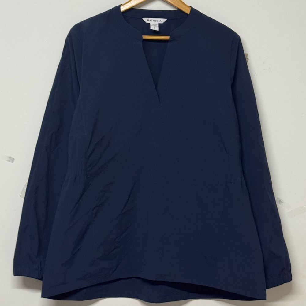 Athleta Navy V-Notch Long Sleeve Tunic